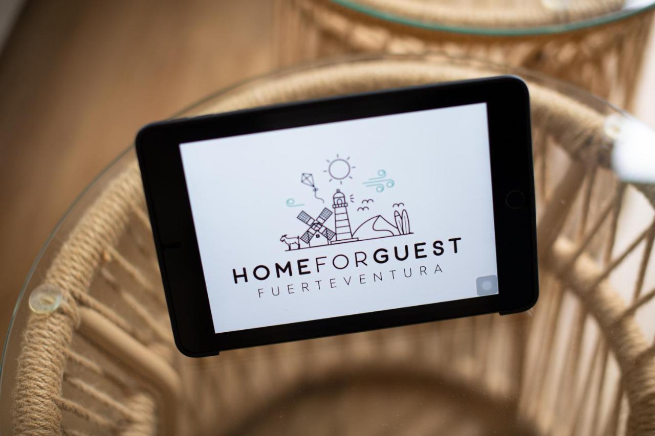 Homeforguest Modern And New Beachfront Apartment La Oliva Bagian luar foto